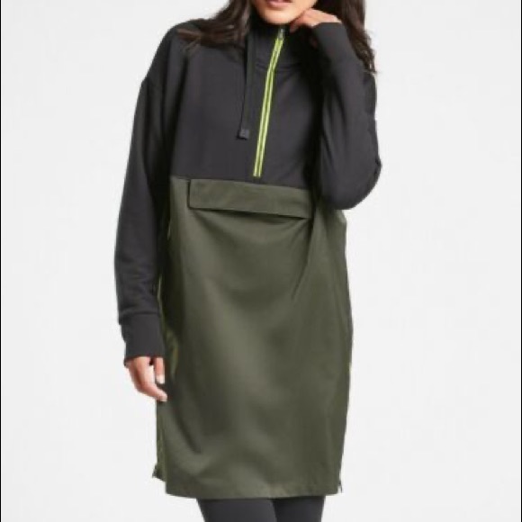 Athleta Dresses & Skirts - ATHLETA Women's Small TALL Radiant Hybrid Dress Ancient Forrest Black Athleisure
